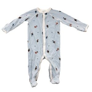 Polo Ralph Lauren Baby Boy Striped Polo Bear Footed Coverall 6M